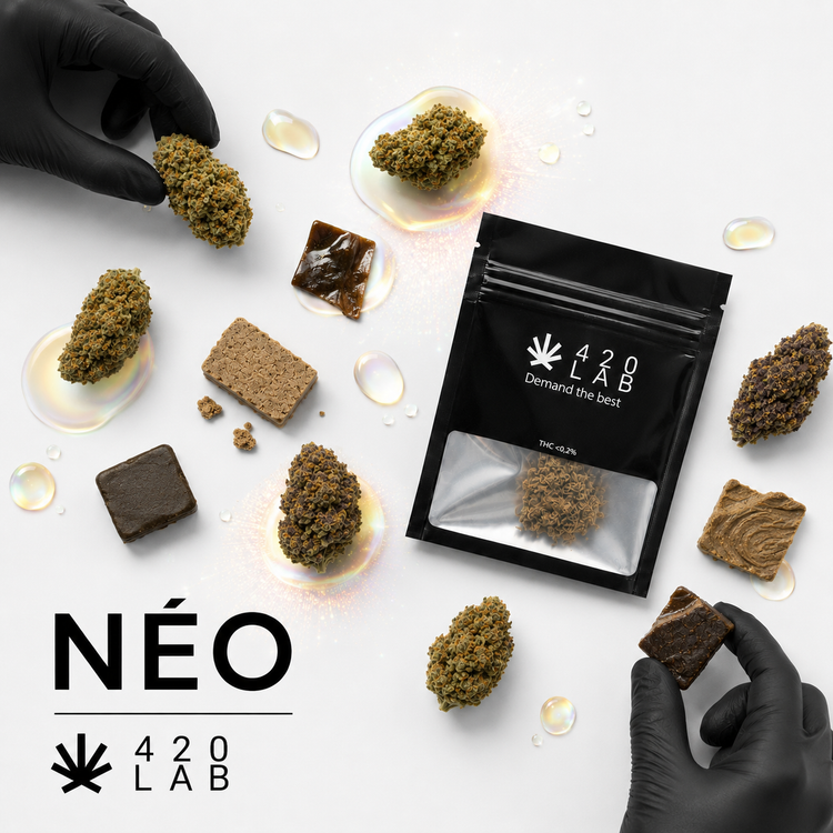 Collection Néo 420LAB - marques exclusives CBD wholesale Révuelto, Néo et DC10 pour B2B Europe