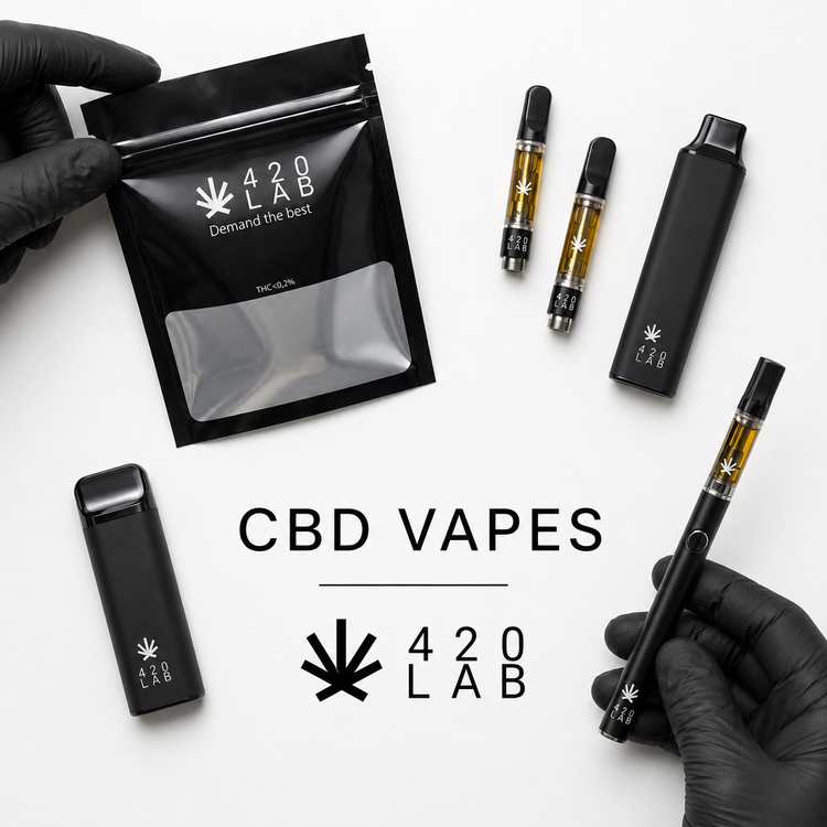 Vapes CBD wholesale 420LAB - puffs jetables, cartouches et e-liquides B2B Europe